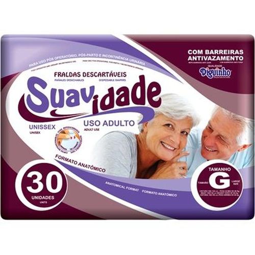 Fralda Geriátrica Suavidade G com 30 Unidades