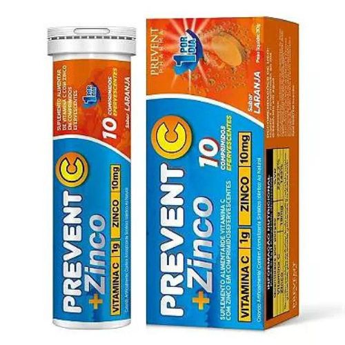 Zinco + Vitamina C Prevent Pharma com 10 Comprimidos Efervescentes