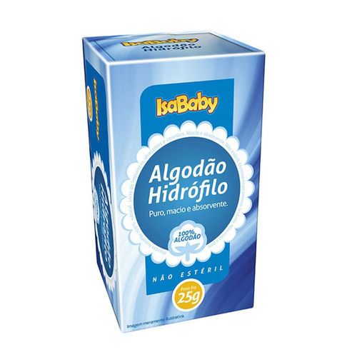 Algodão Hidrófilo Isababy Branco 25g