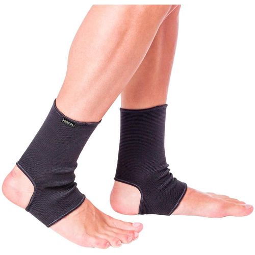 Par de Tornozeleira Elástica Kestal Cor Preto Tamanho P com 1 Par