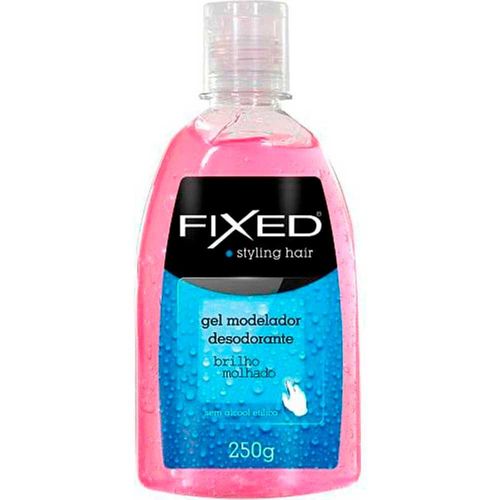 Gel Modelador Brilho Molhado Rosa Fixed 250g
