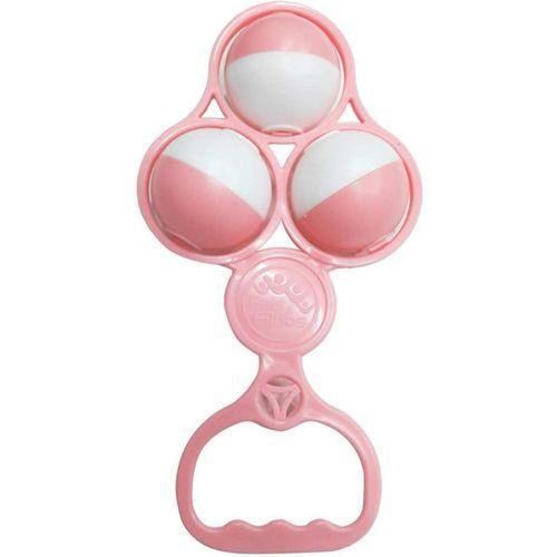 Chocalho 3 Bolinhas Rosa Pais e Filhos com 1 Unidade