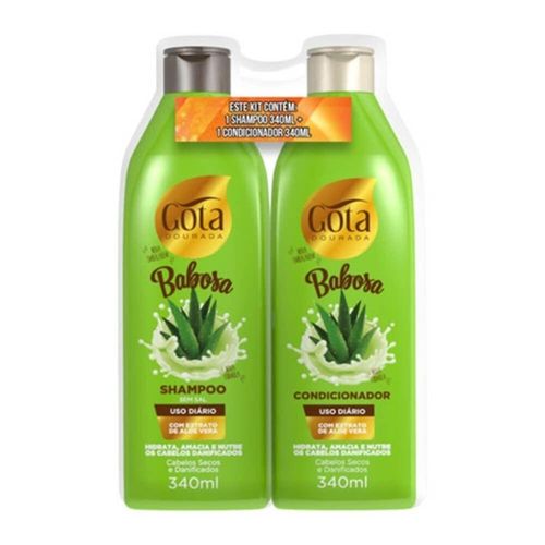 Kit Gota Dourada Babosa com 1 Shampoo 340ml + 1 Condicionador 340ml