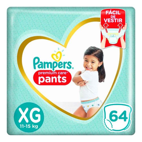Fraldas Descartáveis Pampers Pants Premium Care Tamanho XG com 64 Unidades