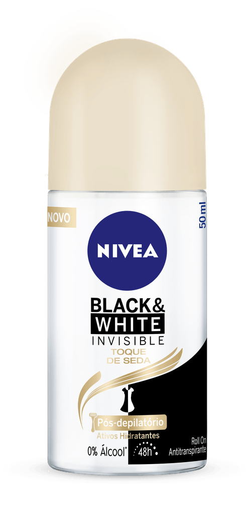 Desodorante Roll-On Feminino Nivea Black & White Invisible Toque de Seda 50ml