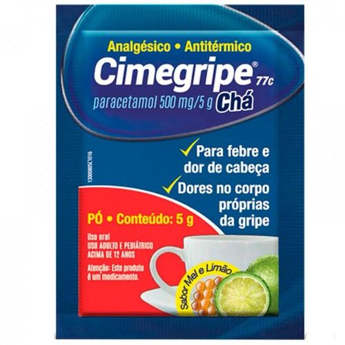 Cimegripe 77C 100mg/g Sabor Mel e Limão Pó para Preparo Extemporâneo de Uso Oral com 50 Envelopes com 5g