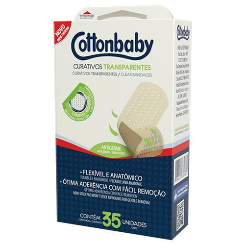 Curativos Cottonbaby Transparentes com 35 unidades