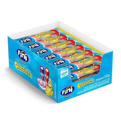 Display com Chicle Fini Sabor Clássicos com 18 Unidades com 14g