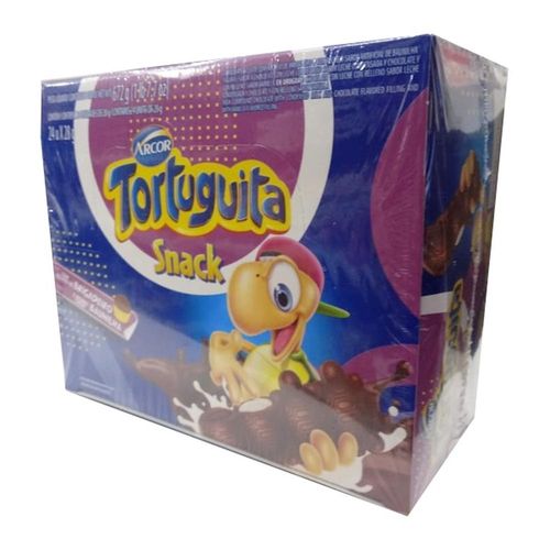 Display com Tabletes de Chocolates Tortuguita Snack Sabor Brigadeiro com 24 Unidades com 28g
