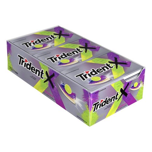 Display com Chicletes Trident 14 XSenses Citrus com 12 Unidades com 26.6g