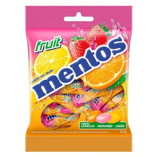 Drops Mentos Fruit Sabor Laranja Morango e Limão 62g