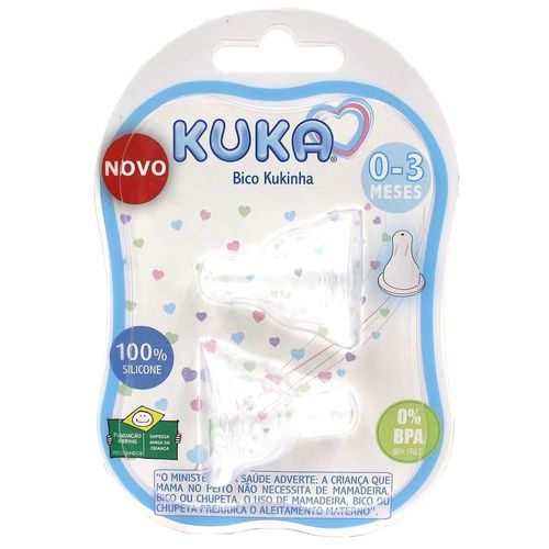 Bico de Mamadeira de Silicone Kuka com 2 Unidades