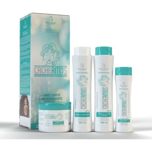 Kit Capilar Cacheamos Bio Instinto com 1 Shampoo 400ml + 1 Condicionador 400ml + 1 Máscara Capilar 200g + 1 Creme para Pentear 200ml