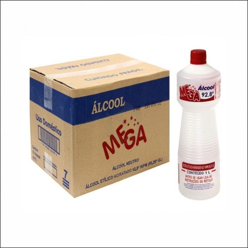 Álcool Líquido 70° Mega com 12 Unidades com 1L