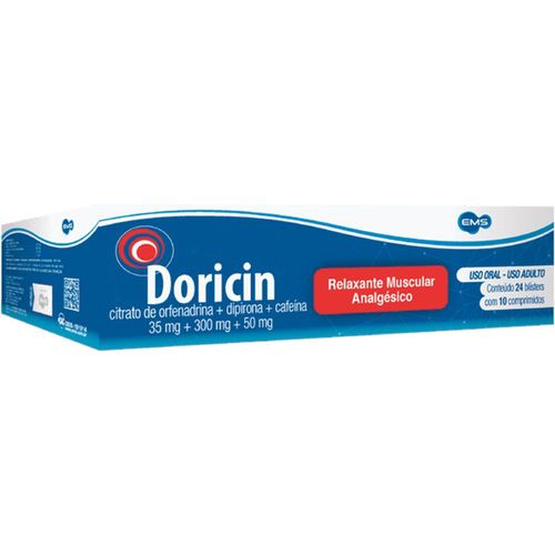 Doricin 35mg + 300mg + 50mg com 24 Blísteres com 10 Comprimidos
