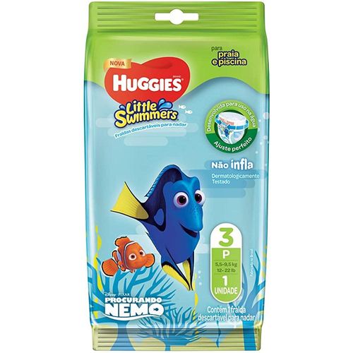 Fralda Descartável Infantil Huggies Little Swimmers Praia e Piscina Tamanho P com 1 Unidade