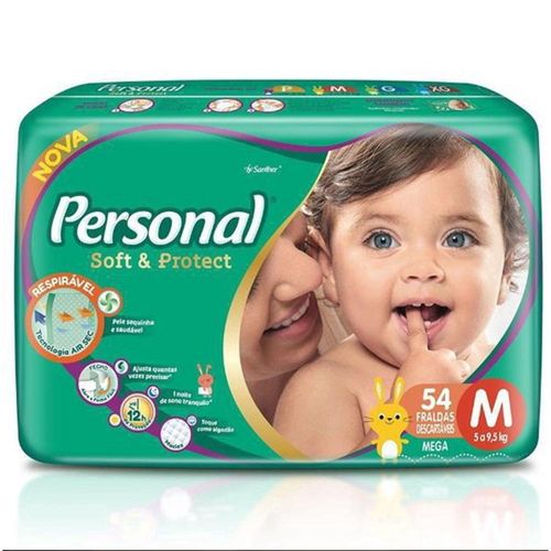 Fralda Personal Soft & Protect Baby Mega M com 54 Unidades