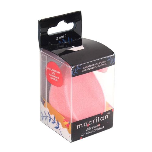 Esponja para Maquiagem em Microfibra Chanfrada Macrilan com 1 Unidade