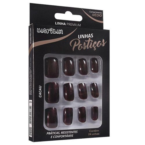 Unhas Postiças Cacau UP312A Macrilan com 24 Unidades