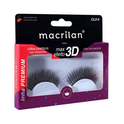 Cílios Postiços Max Efeito 3D Linha Premium Macrilan com 1 Par