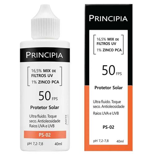 Protetor Solar Principia 16,5% Mix de Filtros UV 1% Zinco PCA PS-02 40ml