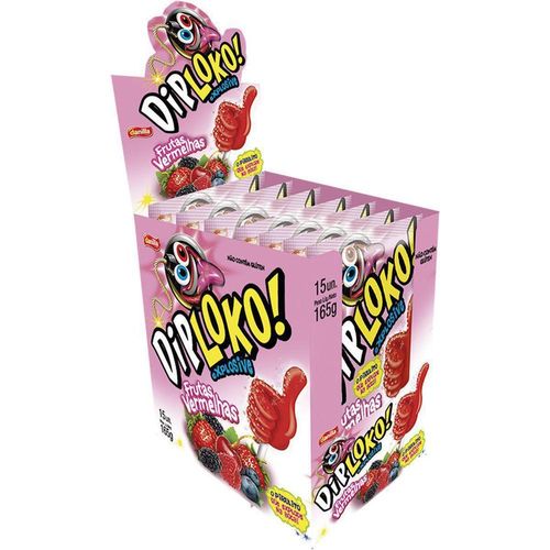Danilla Pirulito Diploko Boom Frutas Vermelhas 11g