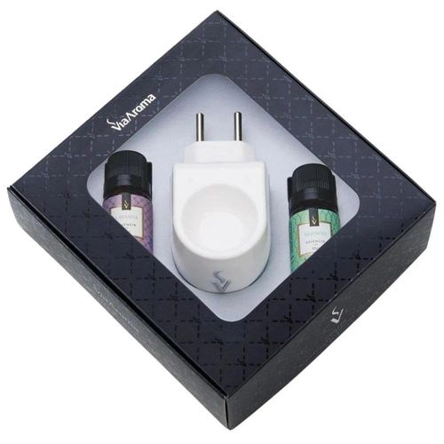 Kit Via Aroma com 1 Aromatizador Elétrico + Essência Standard Bamboo 10ml + Essência Lavanda 10ml