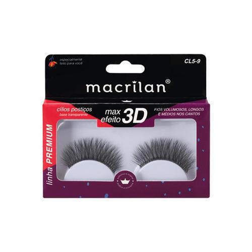 Macrilan Cílios Postiços Fios Volumosos Longos e Médios 3D Cl5-9 com 1 Par