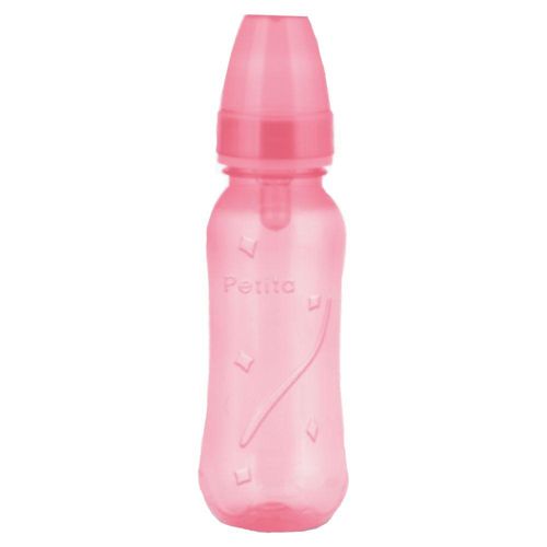 Petita Mamadeira Cinturada Rosa Bico Pvc 240ml