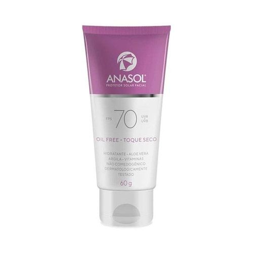 Protetor Solar Facial Anasol Oil Free FPS 70 60g