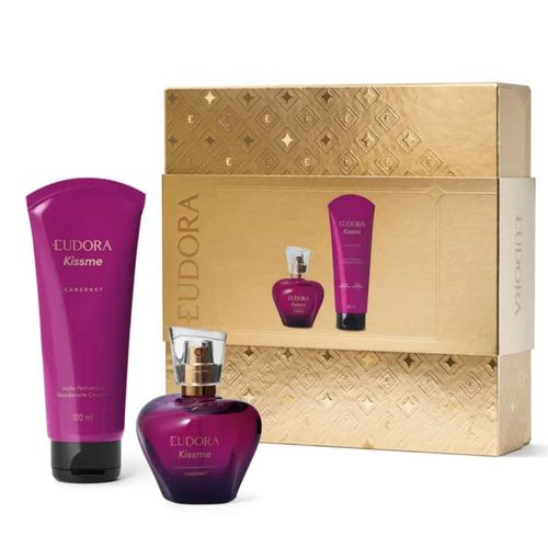 Kit Presente Eudora Kiss Me Cabernet com Colônia 50ml + Loção Hidratante 100ml