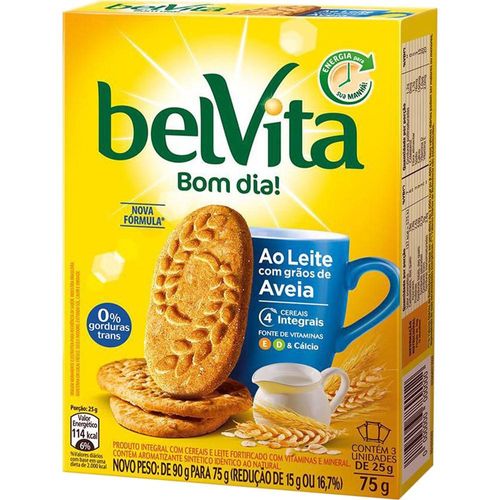 Biscoito Integral Leite e Aveia Belvita 25g