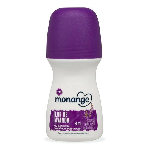 Desodorante Antitranspirante Monange Flor de Lavanda Feminino 48H Roll-On 50ml