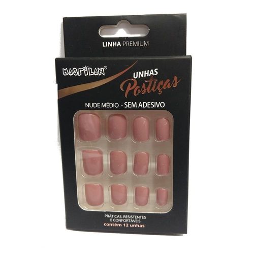 Macrilan Unhas Postiças Nude Médio Sem Adesivo Ref. Up205a com 1 Unidade