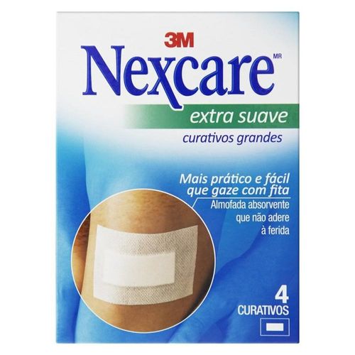 Curativos Grandes Nexcare 3M Extra Suave com 4 Unidades