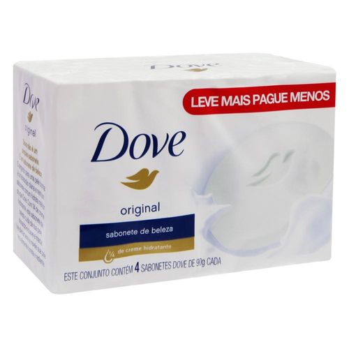 Sabonetes em Barra Original Dove com 4 Unidades com 90g