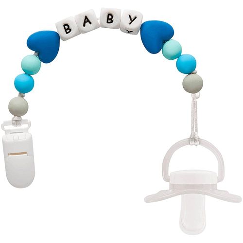 Mordedor Buba Baby com Prendedor de Chupeta Baby Cor Azul com 1 Unidade