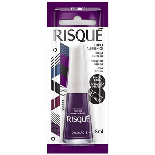 Esmalte Risqué Cremoso Roxo Obsessão com 6 Unidades com 8ml