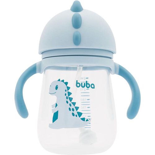 Buba Baby Copo com Alça e Canudo Dino Cor Azul 240ml