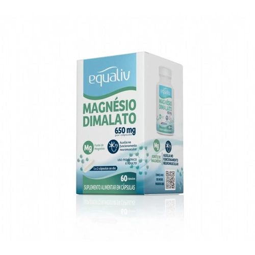 Magnésio Dimalato Equaliv 650mg com 60 Cápsulas