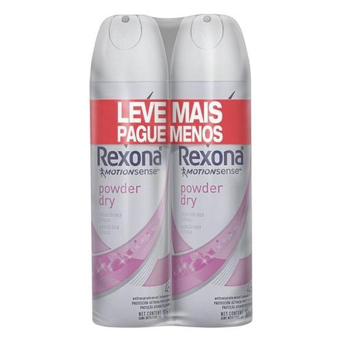 Kit Rexona Powder Dry Feminino Desodorante Aerosol com 2 Unidades com 90g