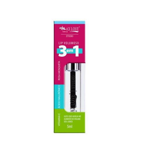 Max Love Boca Gloss Lip Volumoso 3 em 1 Incolor 5ml