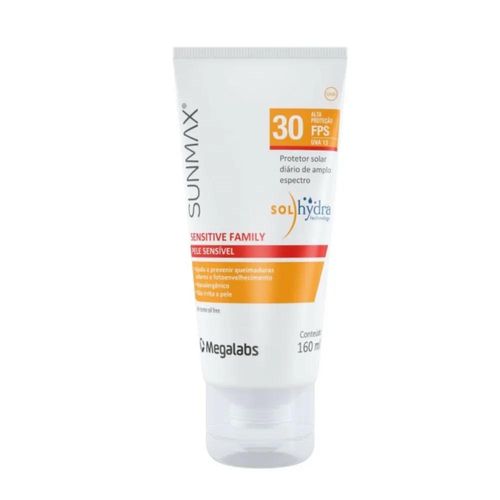 Protetor Solar Facial e Corporal Sunmax Sensitive Family FPS 30 160ml