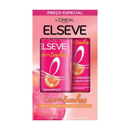 Kit Elseve Liso dos Sonhos com Shampoo 375ml + Condicionador 170ml