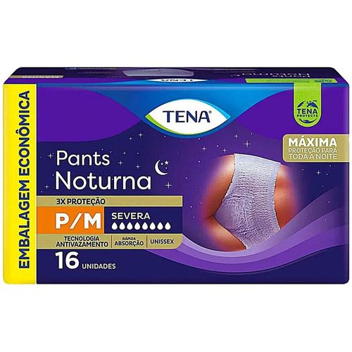 Roupa Íntima Descartável Tena Pants Noturna P/M com 16 Unidades