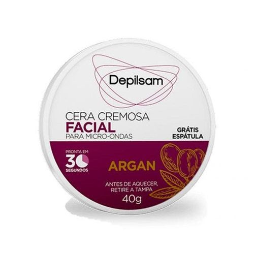 Cera Depilatória Facial para Microondas Depilsam Óleo de Argan 40g