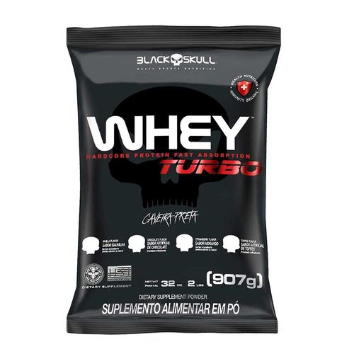 Refil Whey Turbo Black Skull Sabor Chocolate 907g