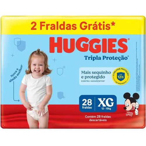 Fralda Huggies Tripla Proteção Meguinha XG com 28 Unidades