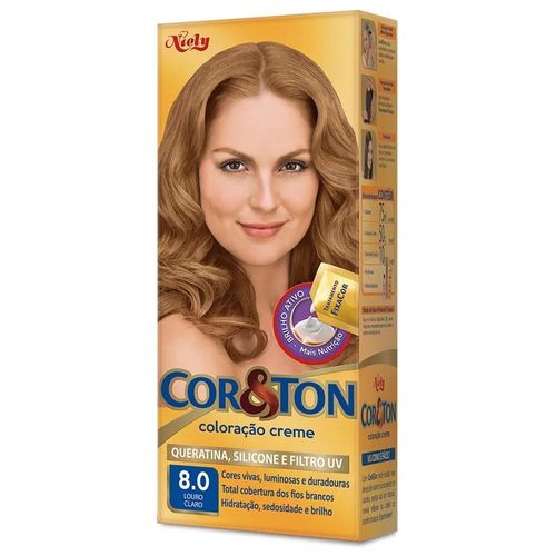 Kit Coloração Cor & Ton Mini 8.0 Louro Claro com 1 Unidade