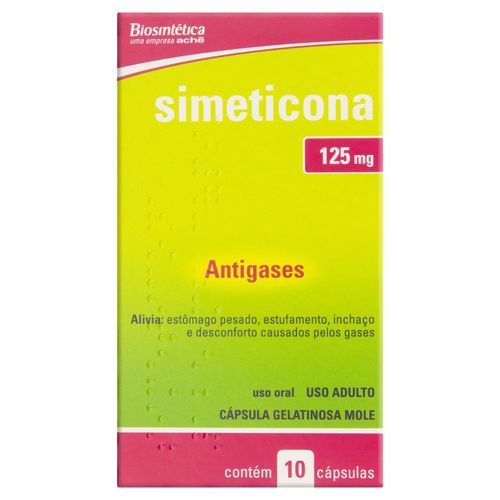 Simeticona 125mg Aché com 10 Cápsulas Gelatinosas Moles